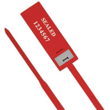 Universeal Pull-Tight Seals, Red, Plastic, PK100 USTRAP-412 S RED100