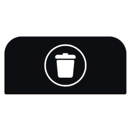 Rubbermaid Commercial Recycle Label, 8-1/2"H x 1-25/32"W, Blk 1961572