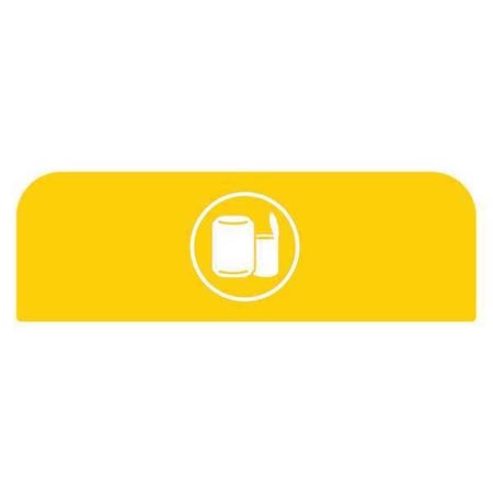 Rubbermaid Commercial Recycle Label, 8-1/2"H x 1-25/32"W, Ylw 1961597