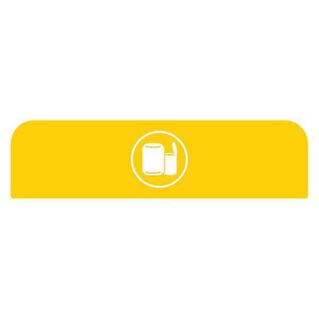 Rubbermaid Commercial Recycle Label, 8-1/2"H x 1-25/32"W, Ylw 1961598