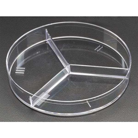 Celltreat Petri Dish, Polystyrene, 15mL, 3 Well, PK500 229683