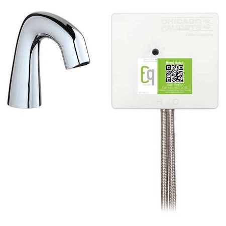 Chicago Faucet Electronic Sensor Single Hole Mount, 1 Hole Mid Arc Bathroom Faucet, Chrome plated EQ-A11A-13ABCP