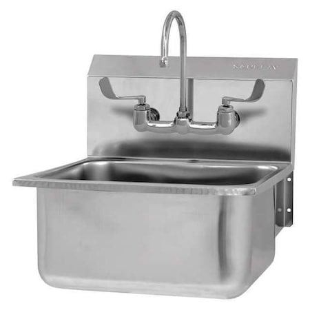 Sani-Lav Hand Sink, 21 in.L, SS, Wrist Blade Handles 525FL-0.5