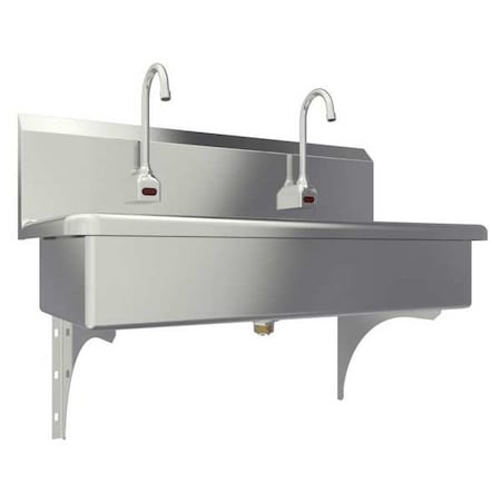 Sani-Lav Wall Mount, 2 Hole, Sensor, Silver, Wash Station 54WAL