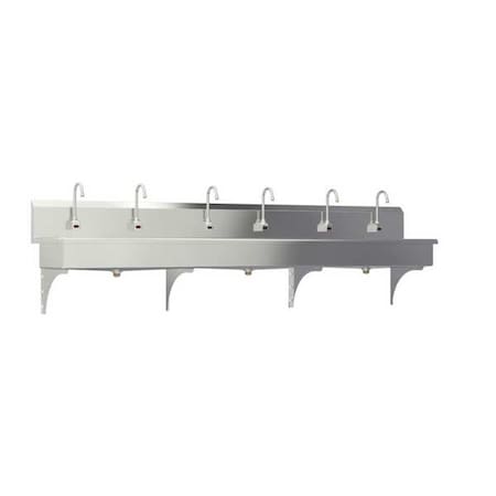 Sani-Lav Wall Mount, 6 Hole, Sensor, Silver, Wash Station 512WAL