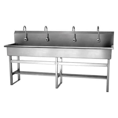 Sani-Lav Floor Mount, 4 Hole, Sensor, Silver, Wash Station 58FBL-0.5