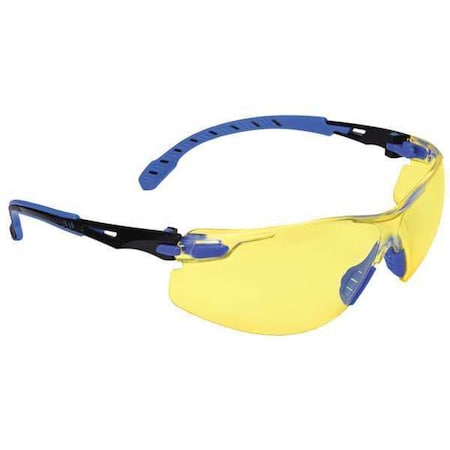 3M Solus 1000, Safety Glasses, Scotchgard Anti-Fog & Anti-Scratch, Amber Lens, Blue/Black Frame S1103SGAF
