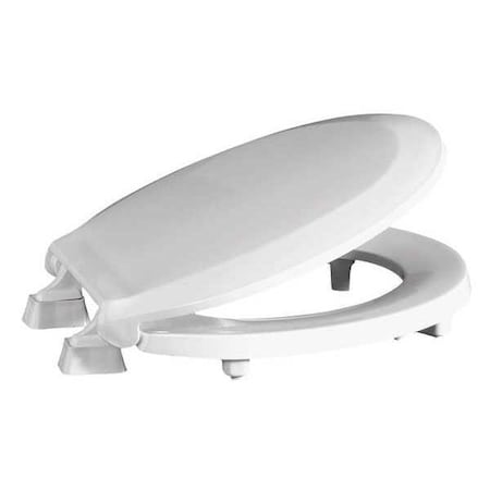 Centoco Toilet Seat With Cover, Plastic, Round, White HL440STS-001