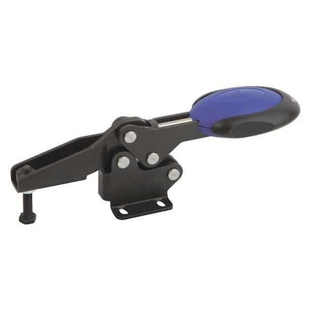Kipp Toggle Clamp Horizontal With Safety Lock, Foot Horiz. F1=1350, Clamping Spindle M06X35, Steel, Blue K0660.006101