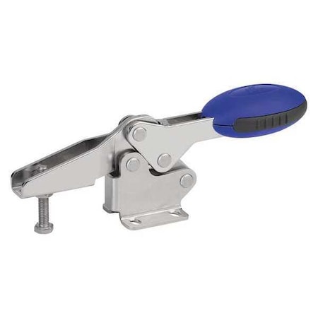 Kipp Toggle Clamp Horizontal, Foot Horiz. F1=650, Clamping Spindle M05X25, Stainless Steel, Blue K0660.105001