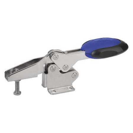 Kipp Toggle Clamp Horizontal With Safety Lock, Foot Horiz. F1=1350, Clamping Spindle M06X35, Blue K0660.106101