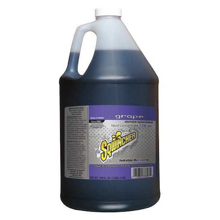 Sqwincher Sports Drink Mix, 1 gal., Liquid Concentrate, Regular, Grape, 4 PK 040202-GR