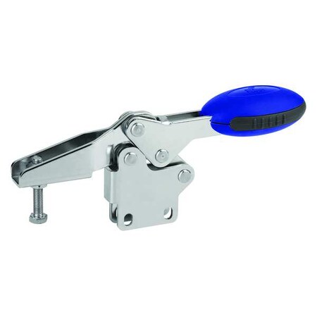Kipp Toggle Clamp Horizontal, Foot Vert. F1=650, Clamping Spindle M05X25, Stainless Steel, Blue K0661.105001