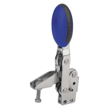 Kipp Toggle Clamp Vertical, Foot Vert. F1=1350, Clamping Spindle M06X35, Stainless Steel, Blue K0663.106001