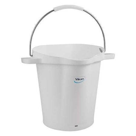 Vikan 5 1/4 gal Round Bucket, 15 in H, 14 1/8 in Dia, White
