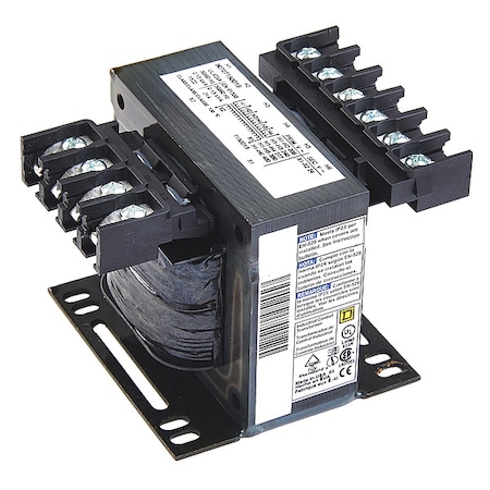 Square D Control Transformer, 100 VA, Not Rated, 24V, 208/240/277/380/480V 9070T100D19