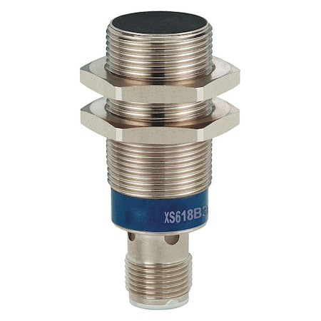 Telemecanique Sensors Cylindrical, Inductive Proximity Sensor, 24 mm Dia., Brass, M12, 2 Wires, Shielded XS618B3DBM12