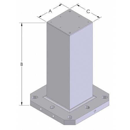 Abbott Workholding Tooling Column, 26-1/4", Aluminum N1028-500UM