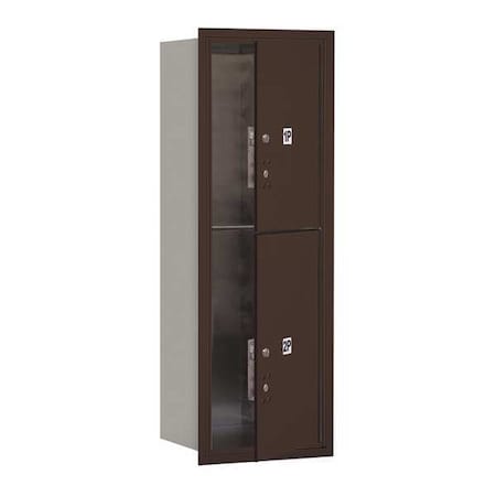 Salsbury Industries Mailbox, Bronze, Powder Coated, 2 Doors, Recessed, 4C, USPS 3711S-2PZFU