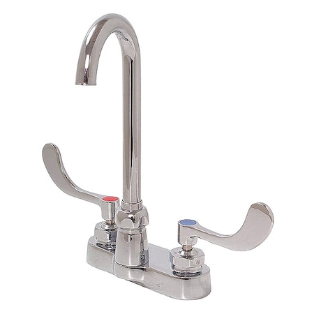 Zurn Manual Gooseneck Kitchen/Bathroom Faucet, 4" Mount, Chrome 2 Hole Z812A4-XL-FC0.5