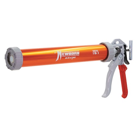 Newborn Caulk Gun, 24 oz Container Size, Aluminum, 18:01, Full Barrel Frame, Orange 620-AL-ORANGE
