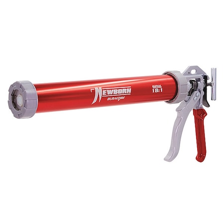 Newborn Caulk Gun, 24 oz Container Size, Aluminum, 18:01, Full Barrel Frame, Red 620-AL-RED