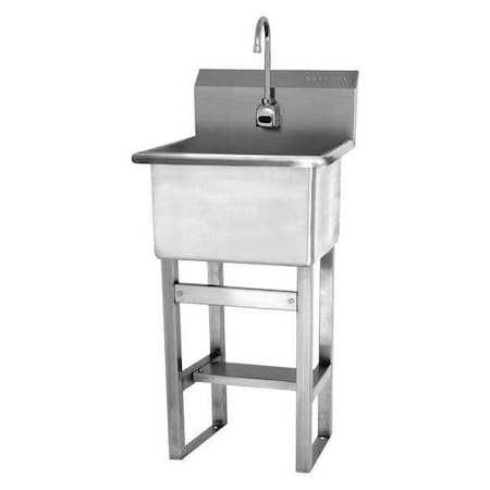 Sani-Lav Utility Sink 18 in x 18 in, 1, 1, Floor Mount, 14 ga. 304 Stainless Steel U1818A
