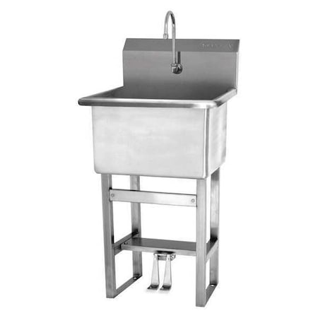 Sani-Lav Utility Sink 24 in x 24 in, 1, 1, Floor Mount, 14 ga. 304 Stainless Steel U24242
