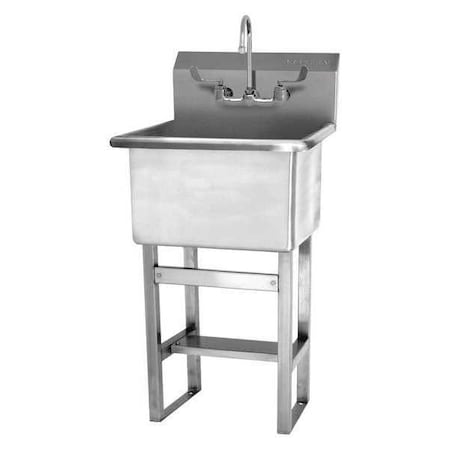 Sani-Lav Utility Sink 24 in x 24 in, 1, 1, Floor Mount, 14 ga. 304 Stainless Steel U2424F