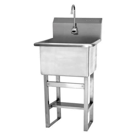 Sani-Lav Utility Sink 24 in x 24 in, 1, 1, Floor Mount, 14 ga. 304 Stainless Steel U2424B