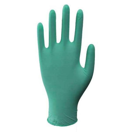Condor Disposable Gloves, 4.00 to 4.99 mil Palm, Latex, Powdered, M (8), 100 PK, Green 48UM30
