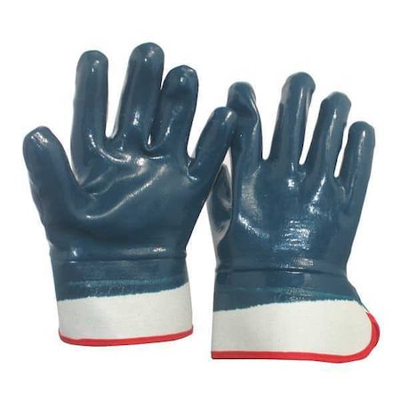 Condor Nitrile Coated Gloves, Full Coverage, Blue, L, PR 48UP43