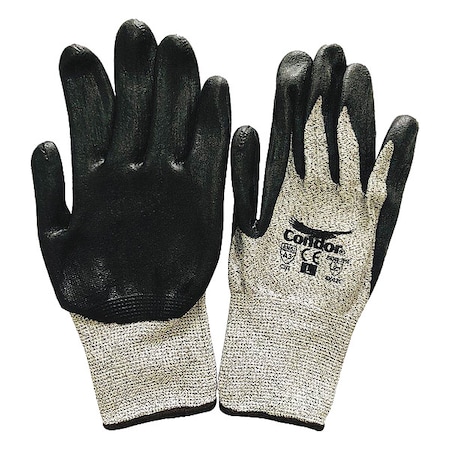 Condor Cut-Resistant Coated Gloves, Cut Level A3 , Dipped , Nitrile , Foam , L 1 PR 48UR04