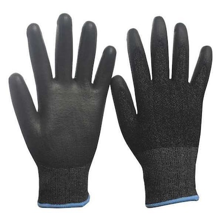 Condor Cut Resistant Coated Gloves, A4 Cut Level, 13 ga, Black, L 48UR24