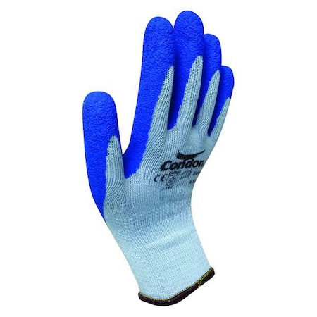 CONDOR Natural Rubber Latex Coated Gloves, Palm Coverage, Blue, L, PR 48UR54