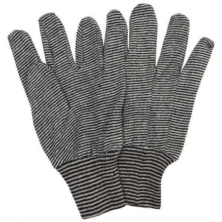 Zoro Select Knit Gloves, Cotton, None Uncoated, Salt/Pepper, L, 1 PR 48UR58