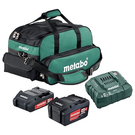 Metabo 18.0V Li-Ion Battery and Charger Kit, 5.2Ah Capacity US625596052