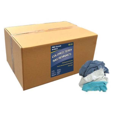 Proclean Basics Terry Cloth Cotton Cloth Rag 50 lb. Varies Sizes, Assorted Z99402
