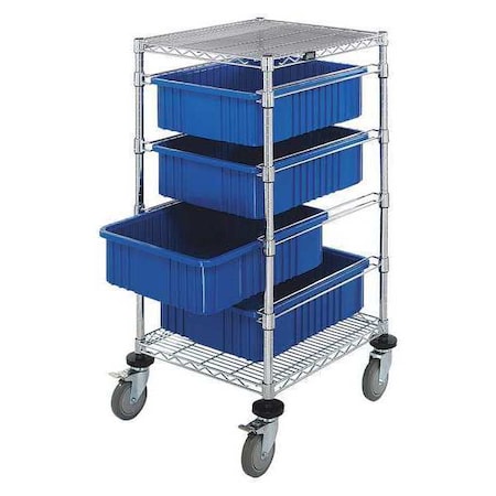 Quantum Storage Systems Mobile Bin Cart, 160 lb Load Capacity, 21 in Overall L, 45 in Overall H, 24 in Overall W BC212434M1BL