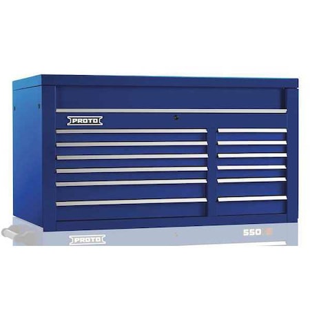 Proto 550S Series Top Chest, 12 Drawer, Blue, Steel, 50 in W x 25-1/4 in D x 27 in H J555027-12BL