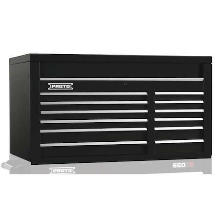 Proto 550S Series Top Chest, 12 Drawer, Black, Steel, 50 in W x 25-1/4 in D x 27 in H J555027-12BK