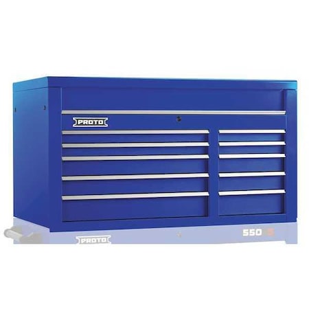 Proto 550S Series Top Chest, 10 Drawer, Blue, Steel, 50 in W x 25-1/4 in D x 27 in H J555027-10BL