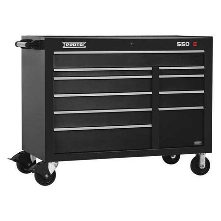 Proto 550E Rolling Tool Cabinet, 10 Drawer, Dual Black, Steel, 50 in W x 25 1/4 in D x 41 in H J555041-10DBPD