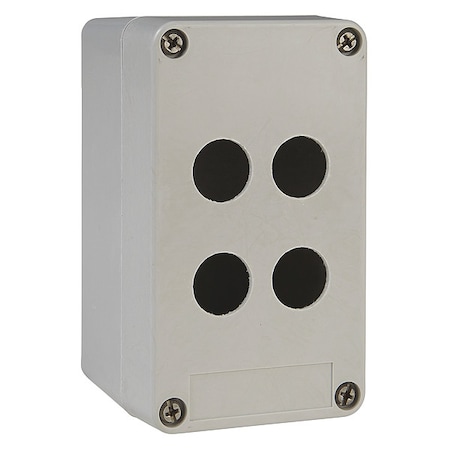 Schneider Electric Empty control station without hinges, Harmony XAP, XB2 SL, plastic, grey, 4 cut outs, 22mm XAPA1104