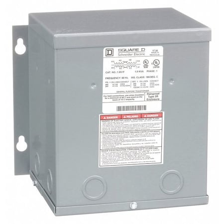 Square D General Purpose Transformer, 15 kVA, NEMA 3R, 120/240V AC, 240/480V AC 15S1F
