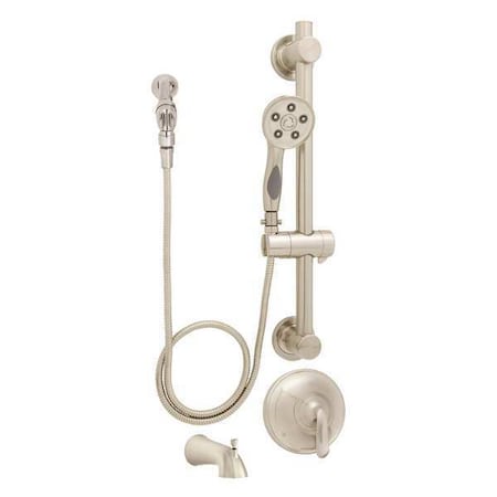 Speakman Wall Shower and Tub Combination, Manual, 3, Wall, Brushed Nickel SM-7090-ADA-PBN