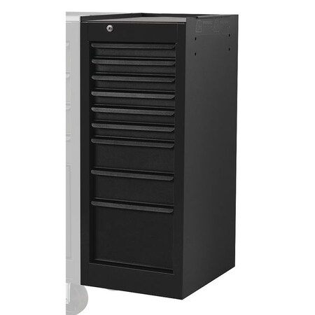 Proto 35CT Side Cabinet, 9 Drawer, Black, Steel, 15 in W x 18 in D x 35 in H J541535-9DB-SC