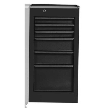 Proto 540S Side Cabinet, 6 Drawer, Black, Steel, 15 in W x 18 in D x 29 in H J541529-6DB-SC