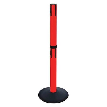 Retracta-Belt Belt Barrier Rcvr. Post, Red, Cast Iron 331DPRD-RCV