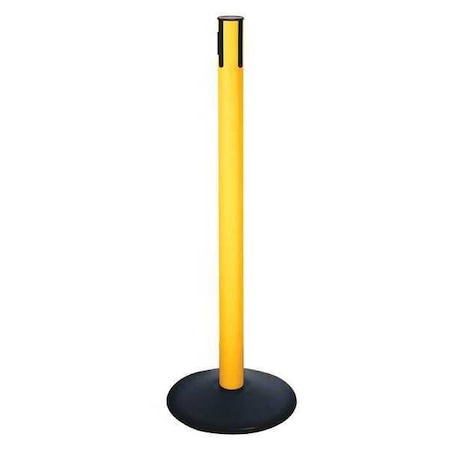Retracta-Belt Belt Barrier Rcvr. Post, Yellow, Cast Iron 331PYW-RCV